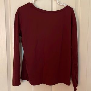 Burgundy athletic top from Fabletics
